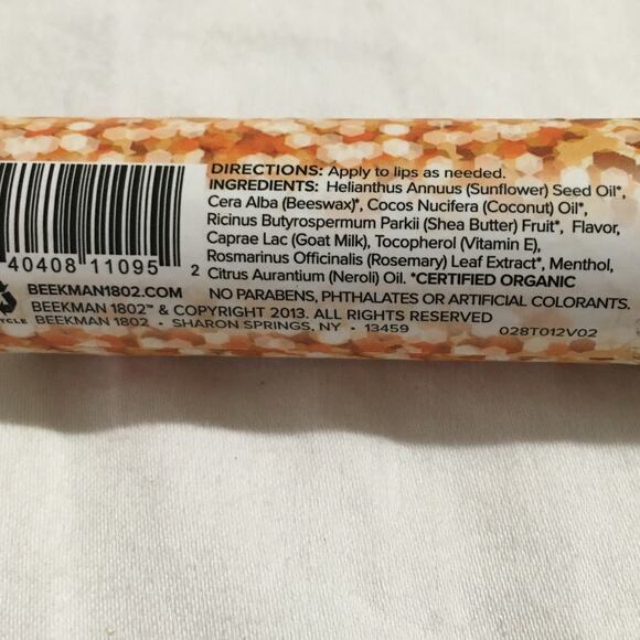 2 - Beekman 1802 Honey and Orange Blossom goat milk lip balm NIB .15 oz - Picture 3 of 4